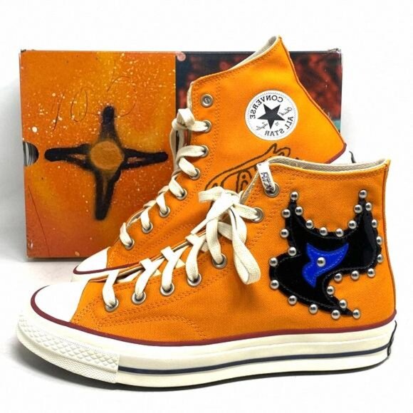 Converse x Come Tees Chuck 70 Shoes Orange Canvas A01762C High Sneakers Women - Picture 1 of 12